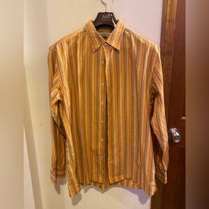 Tommy Bahama Men's Long Sleeve Large Cotton Multi-Color Striped Shirt.